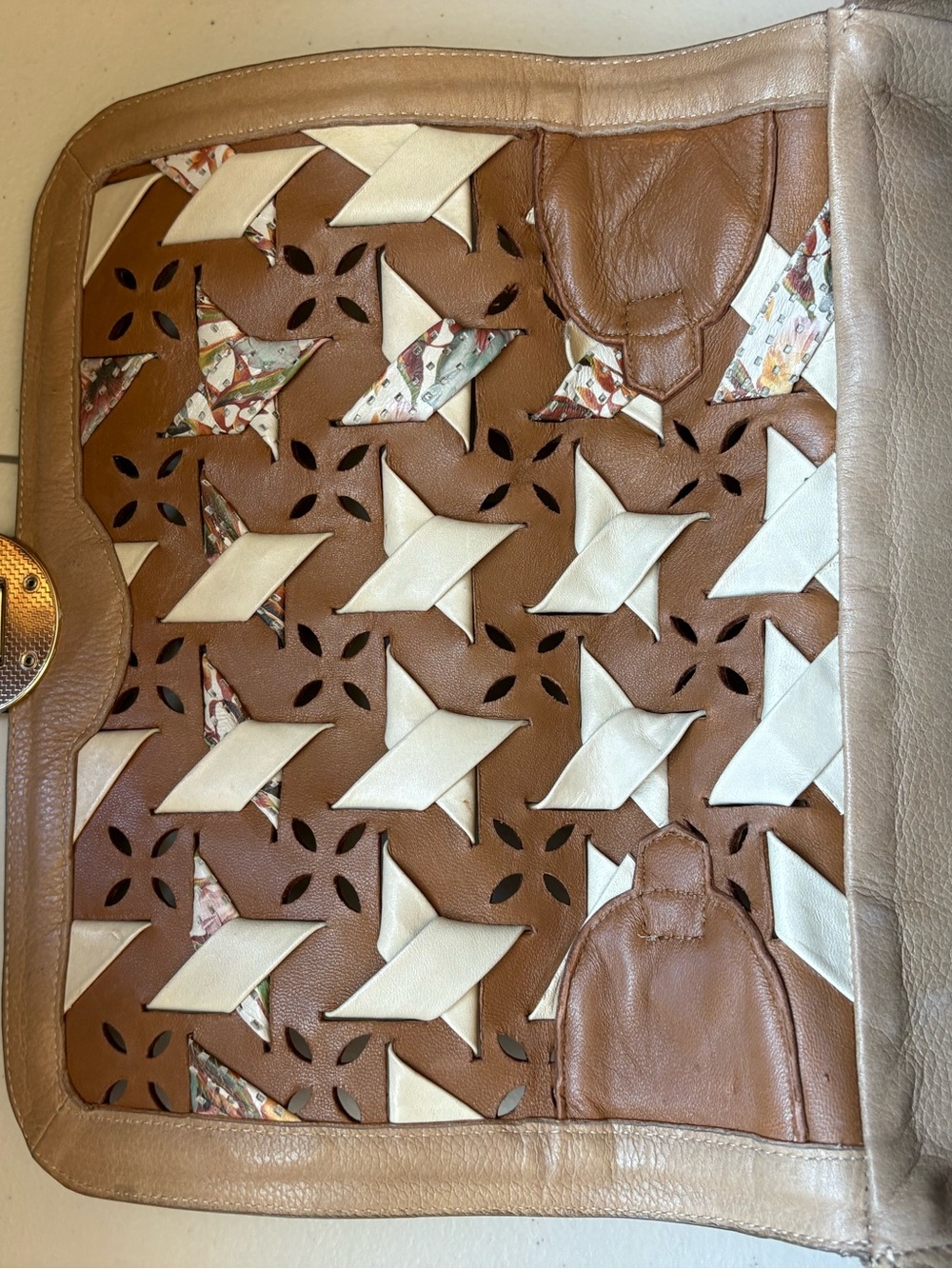 Cuadra leather tan crossbody handbag - Picture 8 of 10